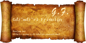 Gömöri Fridolin névjegykártya